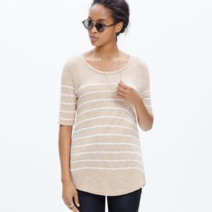 Madewell Anthem Curved Hem Tee‎ In Stripe S